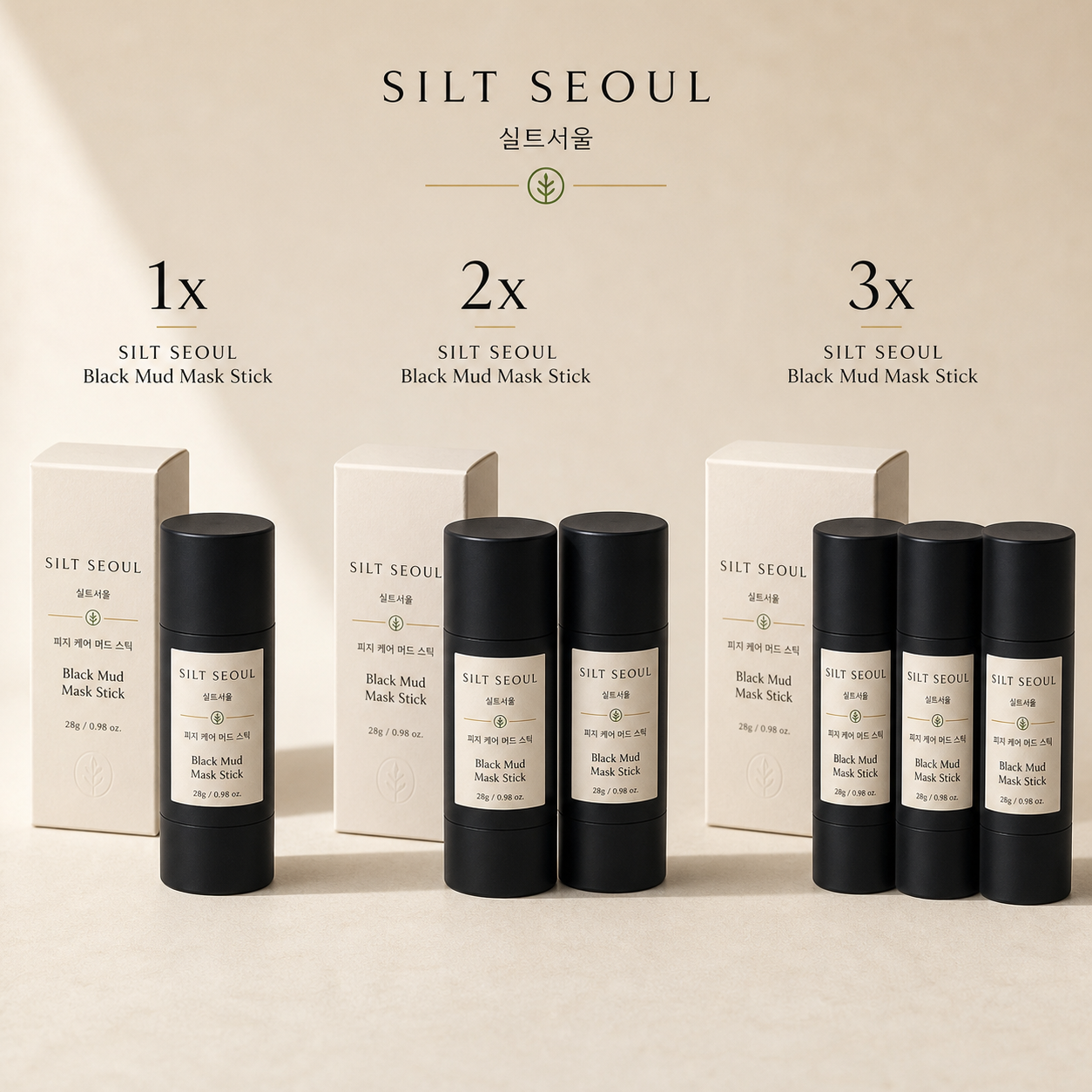 SILT SEOUL Black Mud Mask Stick single, two-pack, and three-pack offer